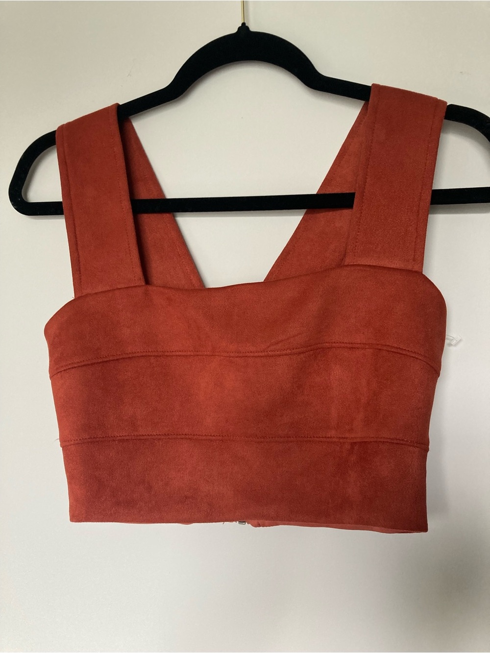 Altar’d state Women's Rust Orange Suede Crop Tank Top